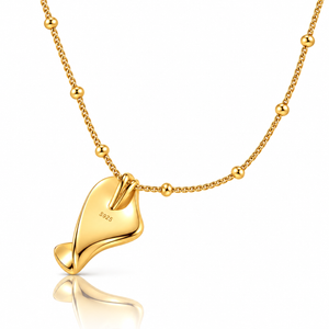 Velora Adjustable Folded Petal Necklace - 18K Gold-Plated 925 Sterling Silver Jewellar