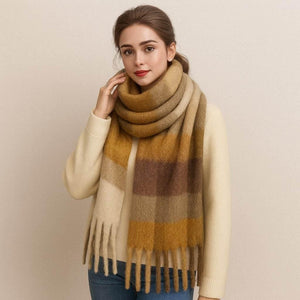 Velora Checks – Winter Cashmere-Feel Scarf - Jewellar