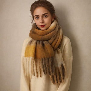 Velora Checks – Winter Cashmere-Feel Scarf - Jewellar