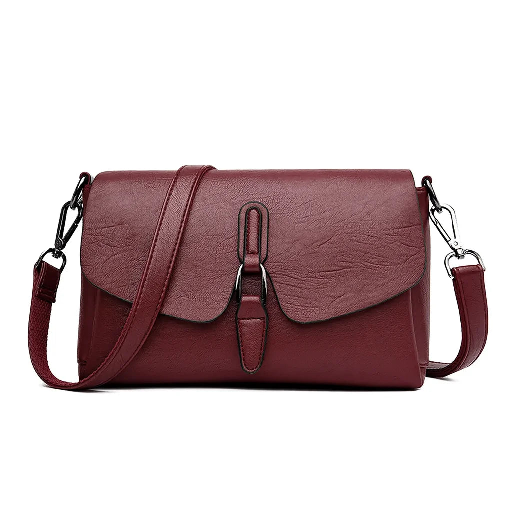 Retro-style PU leather crossbody shoulder bag with flap cover – Veloria Crossbody by Jewellar
