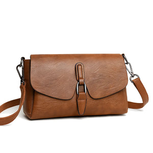 Retro-style PU leather crossbody shoulder bag with flap cover – Veloria Crossbody by Jewellar