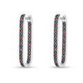 Vera Edge – 925 Silver Rectangular Diamond Earrings - Jewellar