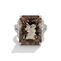Verda Glow – 925 Silver Smoky Quartz Ring - Jewellar