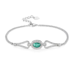 Verdelia – 925 Silver Emerald Zircon Bracelet - Jewellar