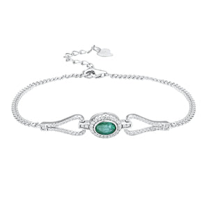 Verdelia – 925 Silver Emerald Zircon Bracelet - Jewellar