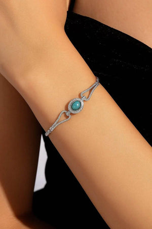 Verdelia – 925 Silver Emerald Zircon Bracelet - Jewellar