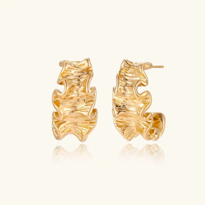 Wave Flow Hoops – 18K Gold Plated Jewellar