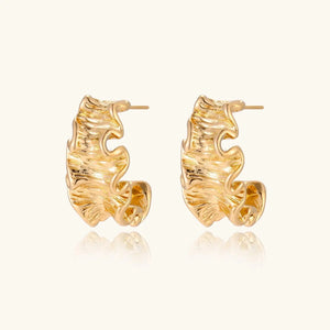 Wave Flow Hoops – 18K Gold Plated Jewellar