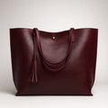 Large-capacity PU leather tote bag with magnetic closure – Aureline Tote by Jewellar