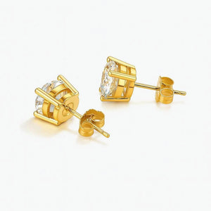 Éclat Moissanite – 18K Gold Stud Earrings - Jewellar