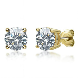 Éclat Moissanite – 18K Gold Stud Earrings - Jewellar