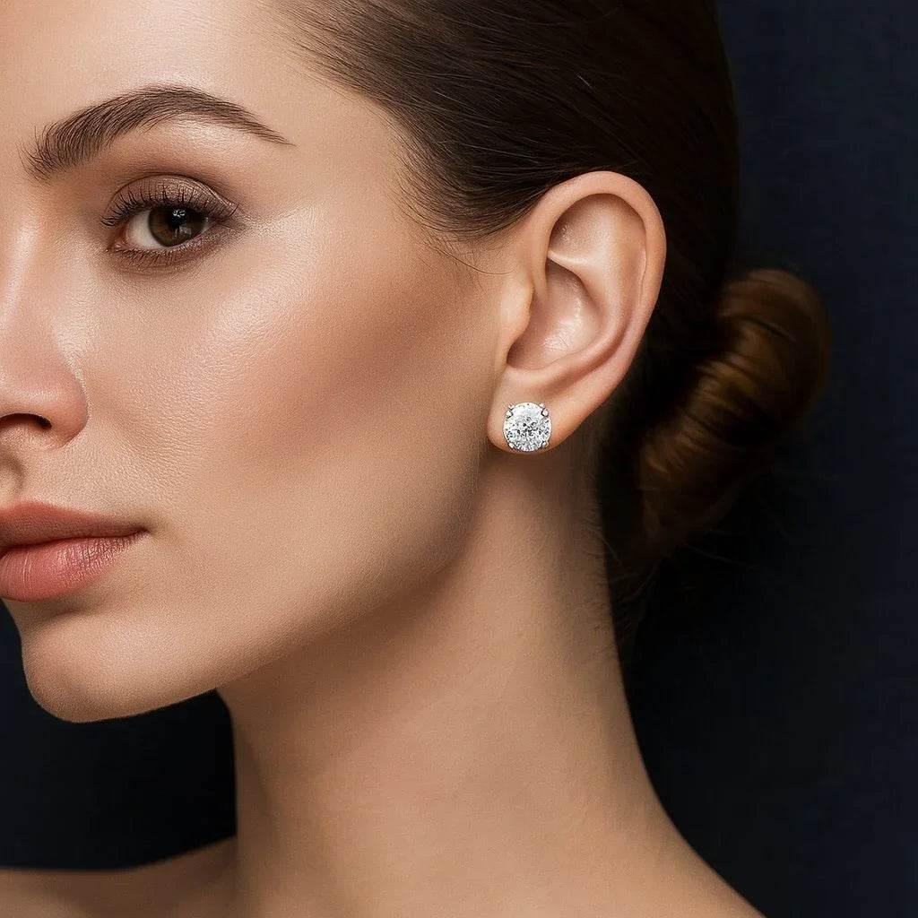 Éclat Moissanite – 18K Gold Stud Earrings - Jewellar