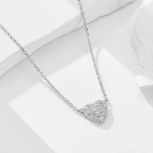 Coeur Micro-Pavé Zirconia Heart Necklace - 925 Sterling Silver Jewellar