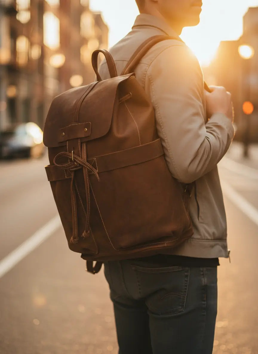 Trailforge – Bolsa de viaje unisex de cuero Crazy Horse