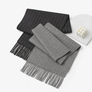 Éline Stripe – Wool Striped Long Scarf Shawl - Jewellar