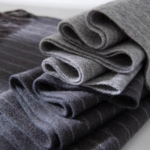 Éline Stripe – Wool Striped Long Scarf Shawl - Jewellar