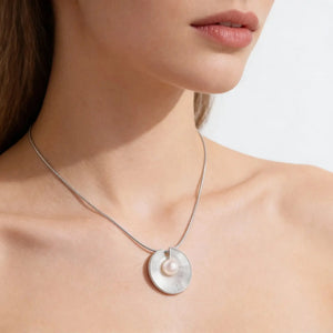 Aurora Pearl Disc – 925 Sterling Silver Necklace Jewellar