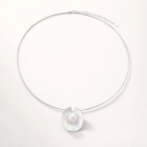 Aurora Pearl Disc – 925 Sterling Silver Necklace Jewellar