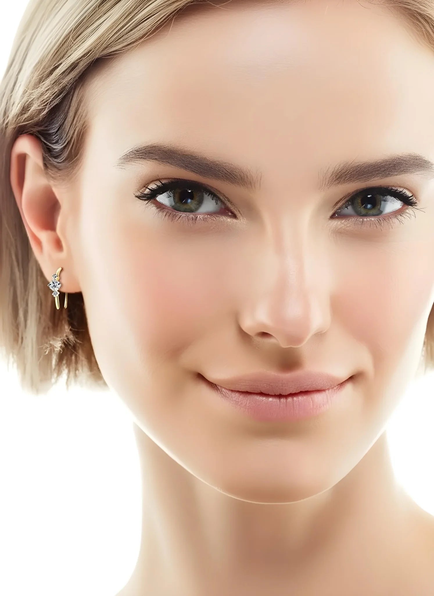 NovaFlare S925 sterling silver moissanite stud earrings, 0.36 ct each, white or gold finish with push-back closures.