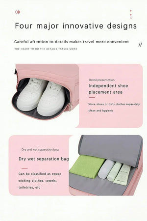 Large-capacity waterproof Oxford backpack with multiple compartments and air-pillow straps – TravelPro Oxford Backpack by Jewellar