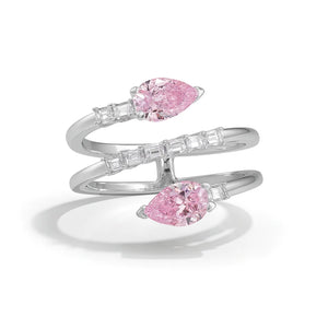 Aurelia Shine 925 sterling silver adjustable ring with geometric design and inlaid gemstone – by Jewellar