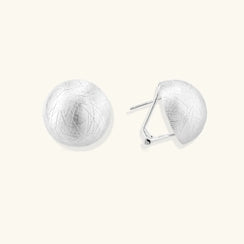 Lunara Dome Clips – 925 Sterling Silver Brushed Earrings Jewellar