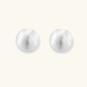 Lunara Dome Clips – 925 Sterling Silver Brushed Earrings Jewellar