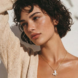 Aile Douce Mother of Pearl Butterfly Necklace in 18K Gold Plating