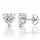 Amielle Heart Moissanite Stud Earrings - Rhodium-Plated 925 Sterling Silver