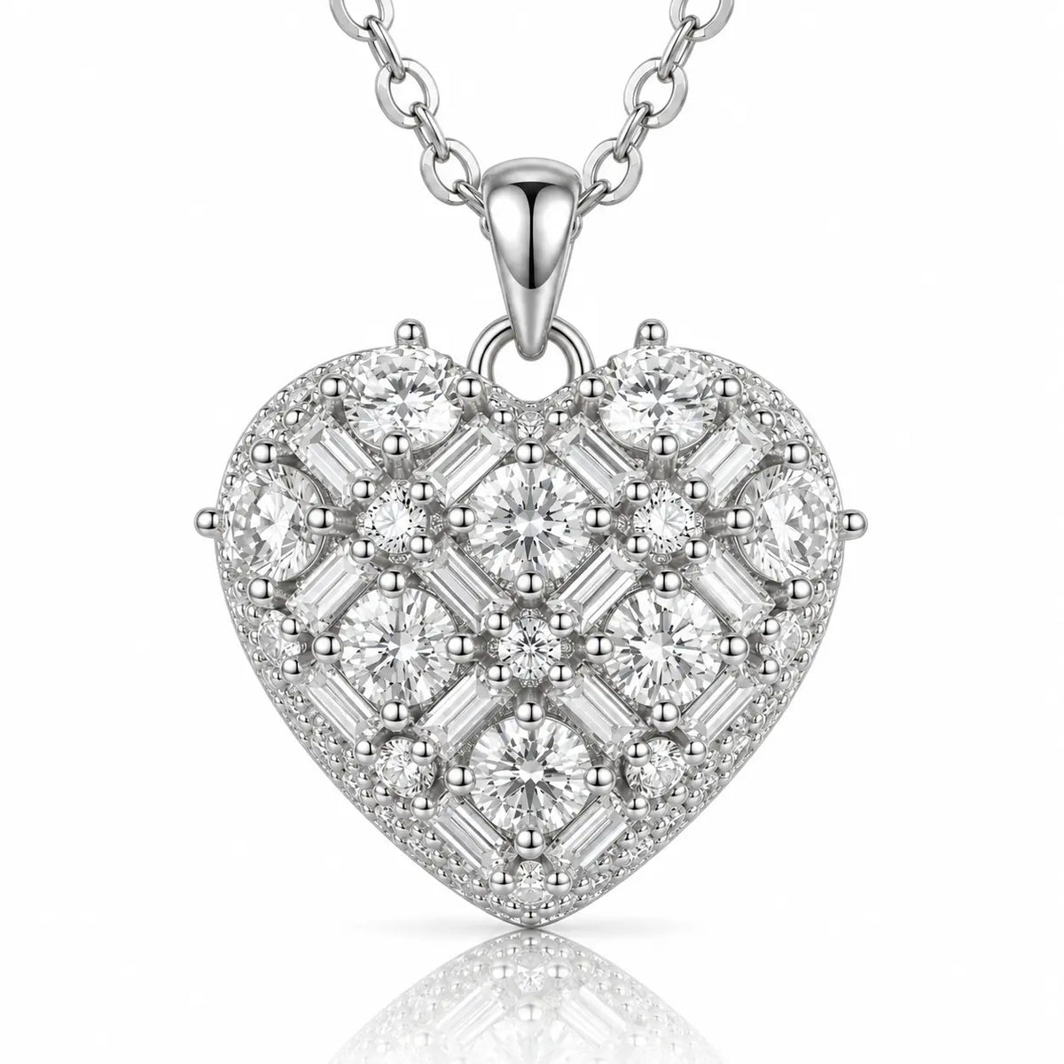 Amora Heart Moissanite Necklace - 925 Sterling Silver