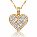 Amorette Mosaic Heart Zirconia Necklace - 18K Gold-Plated 925 Sterling Silver  Jewellar