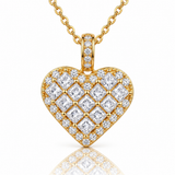 Amorette Mosaic Heart Zirconia Necklace - 18K Gold-Plated 925 Sterling Silver  Jewellar