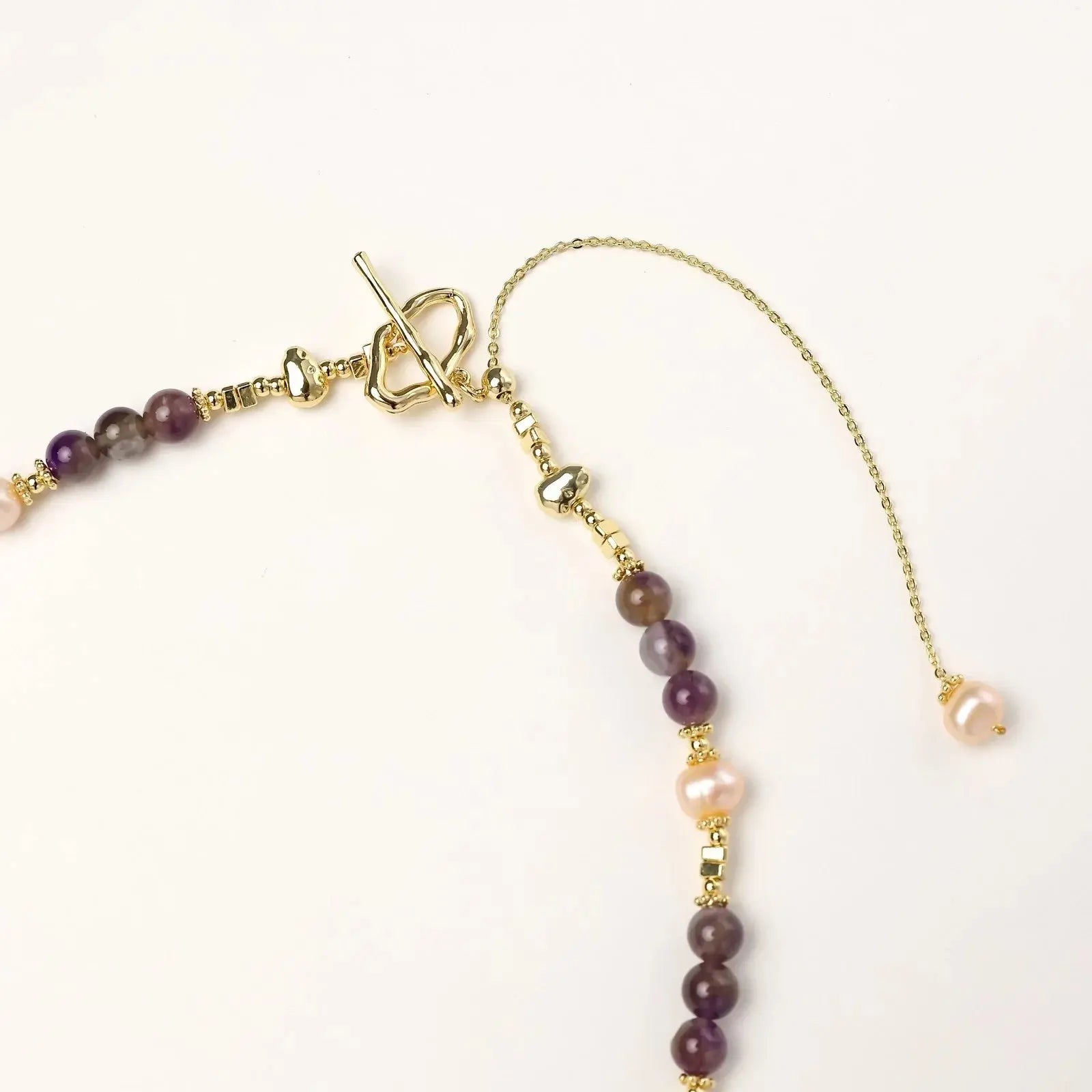 Astral Bloom Gold Amethyst Pearl Necklace Jewellar