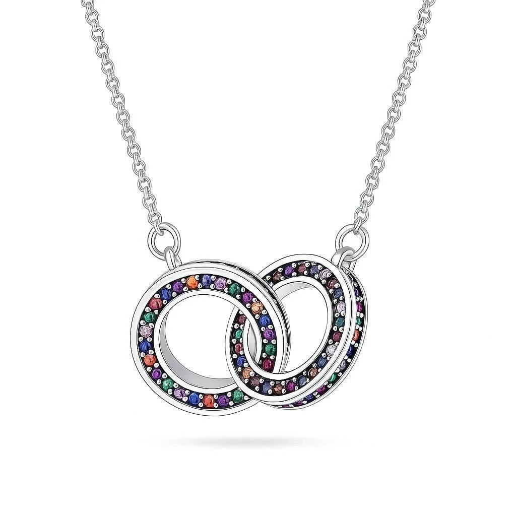 Aura Loop – 925 Silver Double Circle Necklace - Jewellar