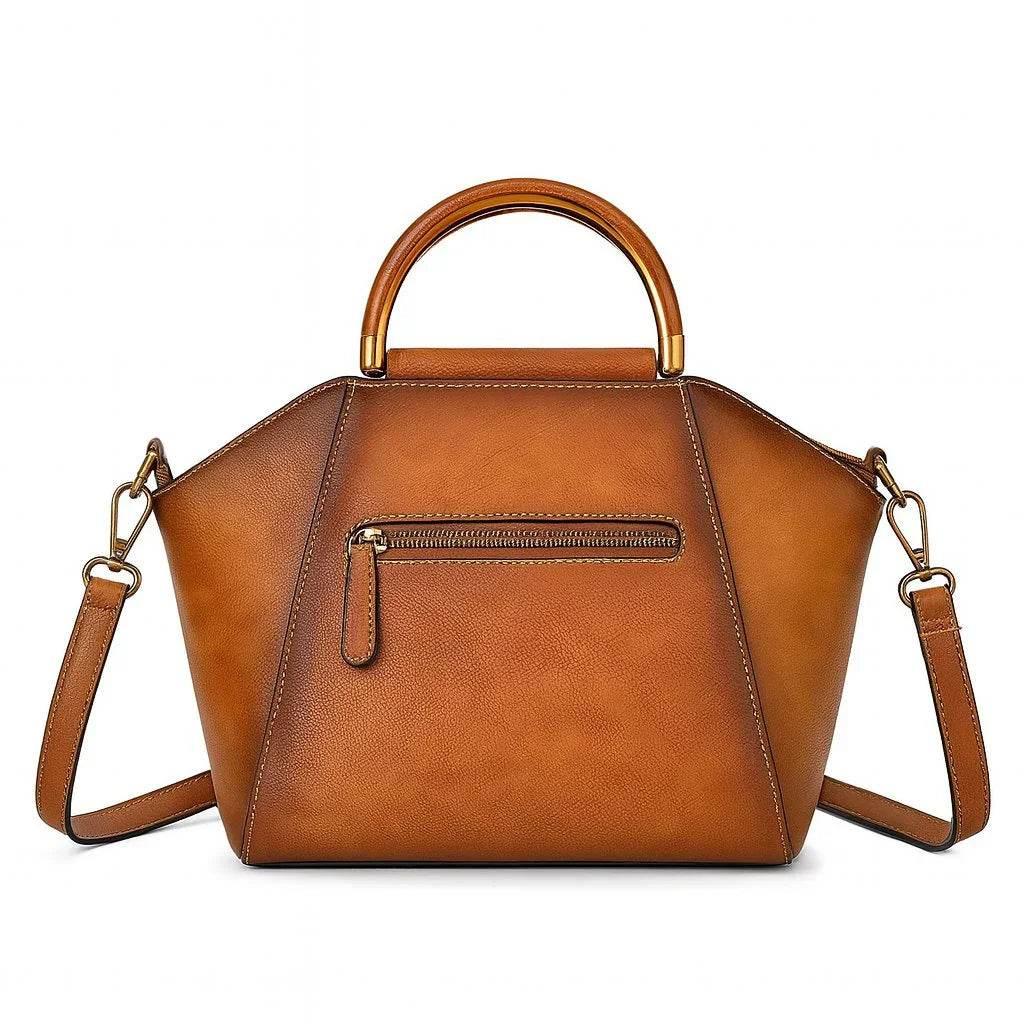 Aurelia Totem – Embossed Leather Top Handle Tote Bag - Jewellar