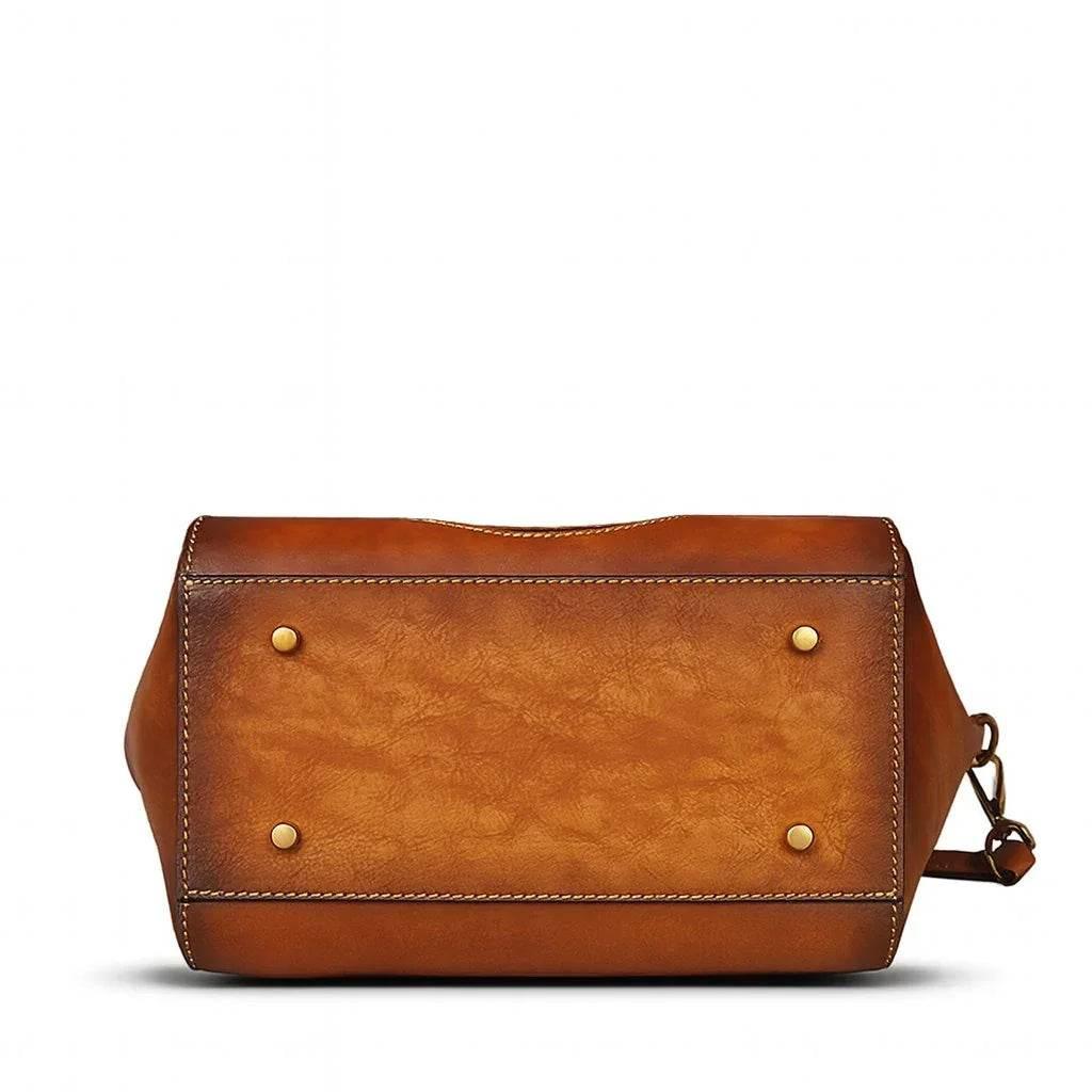 Aurelia Totem – Embossed Leather Top Handle Tote Bag - Jewellar