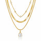 Aurelle Layered Teardrop Zircon Necklace - 18K Gold Plated