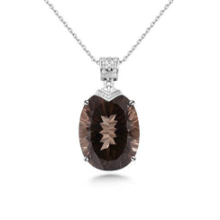 Aurora Bloom – 925 Silver Natural Tea Crystal Pendant Necklace - Jewellar