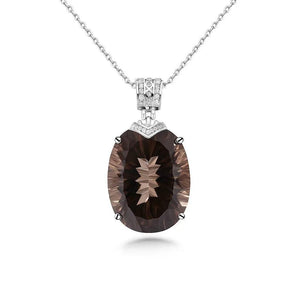 Aurora Bloom – 925 Silver Natural Tea Crystal Pendant Necklace - Jewellar