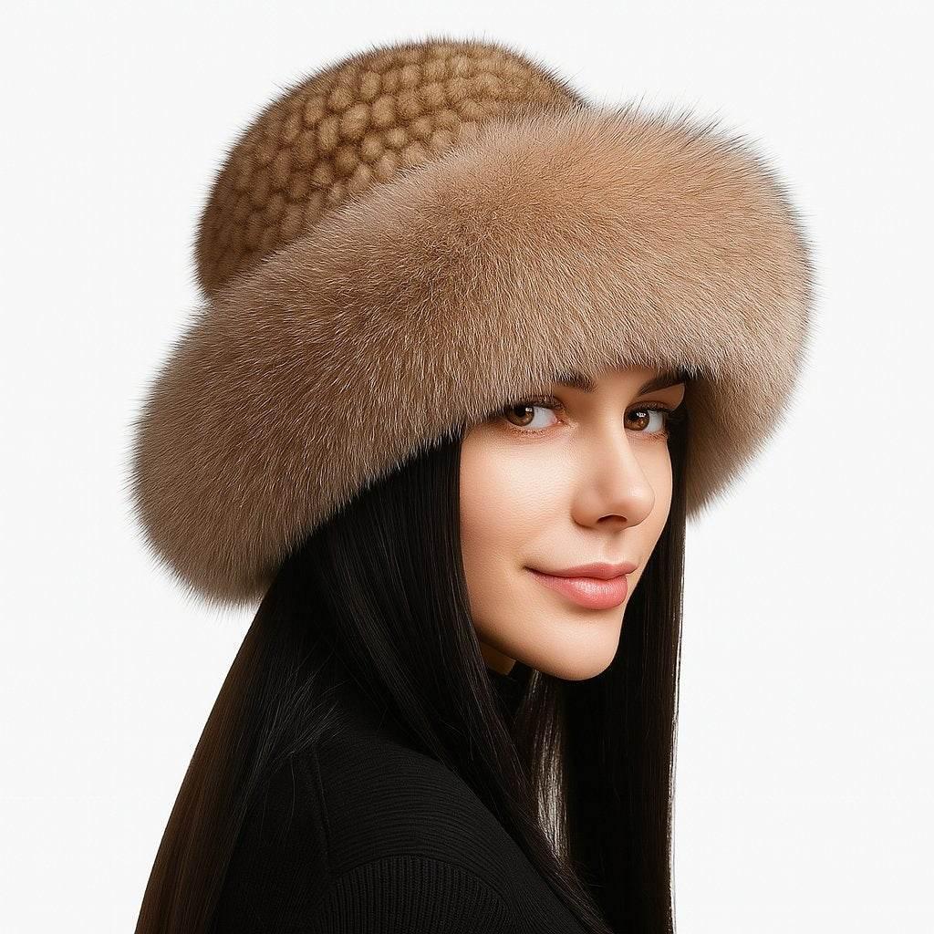 Aurora – Braided Mink & Fox Fur Winter Hat - Jewellar