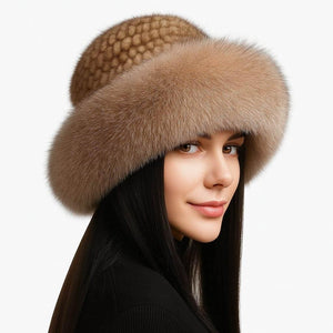 Aurora – Braided Mink & Fox Fur Winter Hat - Jewellar