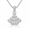 Aurora Fan Zirconia Necklace - 925 Sterling Silver