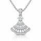 Aurora Fan Zirconia Necklace - 925 Sterling Silver