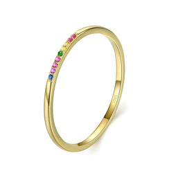 Aurora Glow – 925 Sterling Silver Rainbow Stone Ring - Jewellar