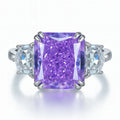 Aurora IceCut high carbon diamond ring with geometric ice cut design in purple and yellow – elegant fashion jewelry by Jewellar