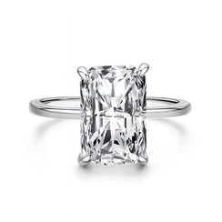 Aurum Prism – 925 Silver Rectangle-Cut Simulated Diamond Ring - Jewellar