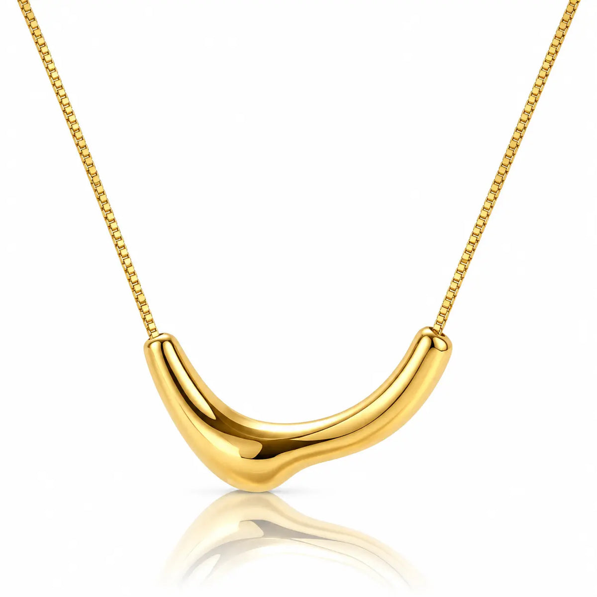 Avielle Adjustable Curved Bar Necklace - 18K Gold-Plated 925 Sterling Silver