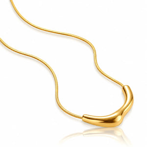 Avielle Adjustable Curved Bar Necklace - 18K Gold-Plated 925 Sterling Silver