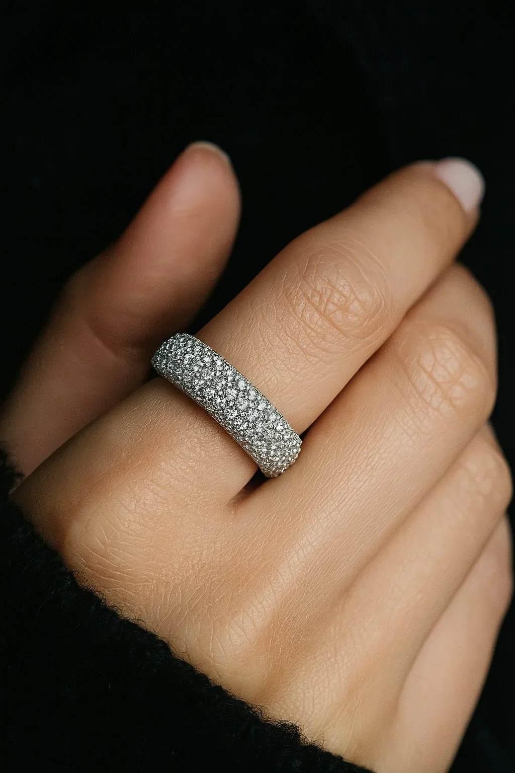 Axis Bold – 925 Silver Micro-Studded Ring - Jewellar