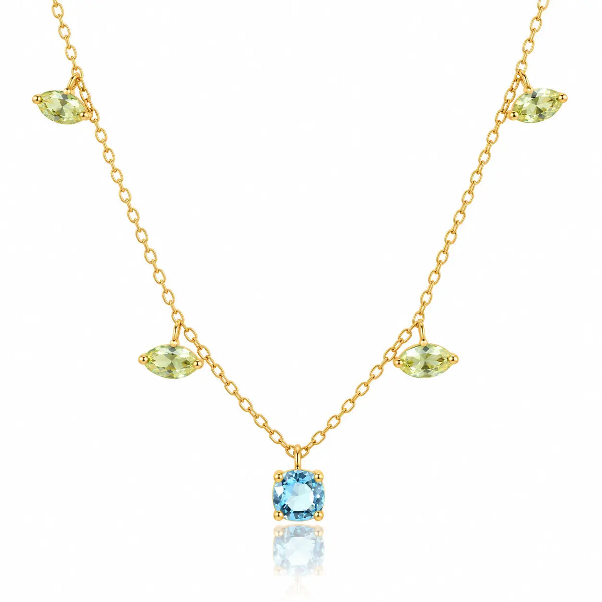 Azure Charm Necklaces - Gold-Plated 925 Sterling Silver